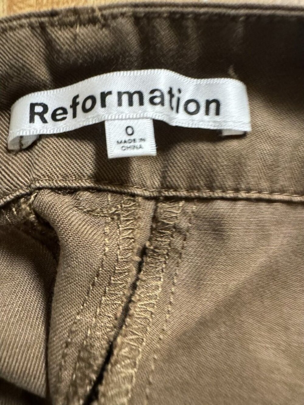 Reformation Brown Tencel High Rise Pleated Pants Size 0 Wide Leg - Picture 3 of 4